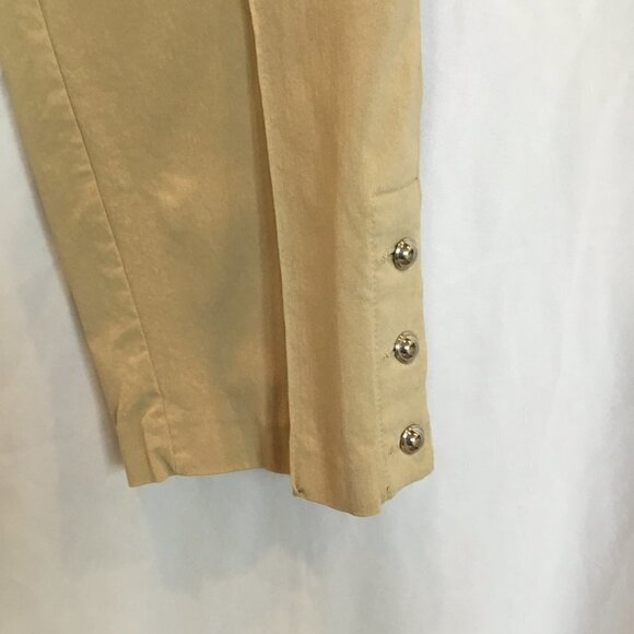 Style & Co Capris Khaki Stretch with Side Silver Buttons at Hem Women's Size 8 - Picture 5 of 9